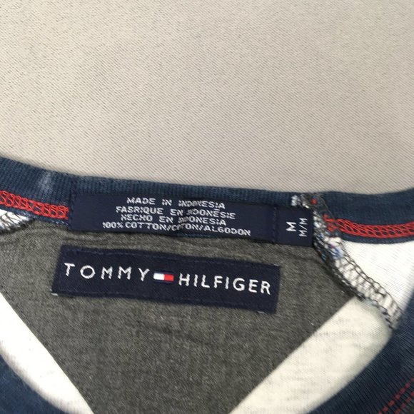 Tommy Hilfiger Mens Shirt Medium Blue Gray Long Sleeve Pullover Sweatshirt ​ - Picture 9 of 9